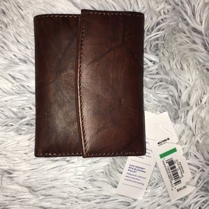 Ladies trifold leather wallet.  RFID blocking